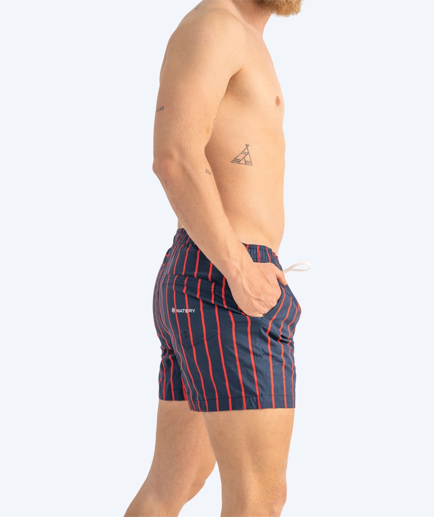 Watery swim shorts for men - Marilla Eco - Dark blue/red