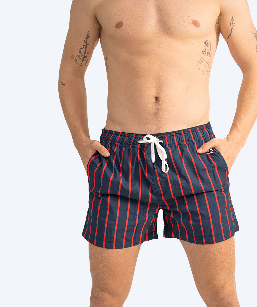 Watery swim shorts for men - Marilla Eco - Dark blue/red