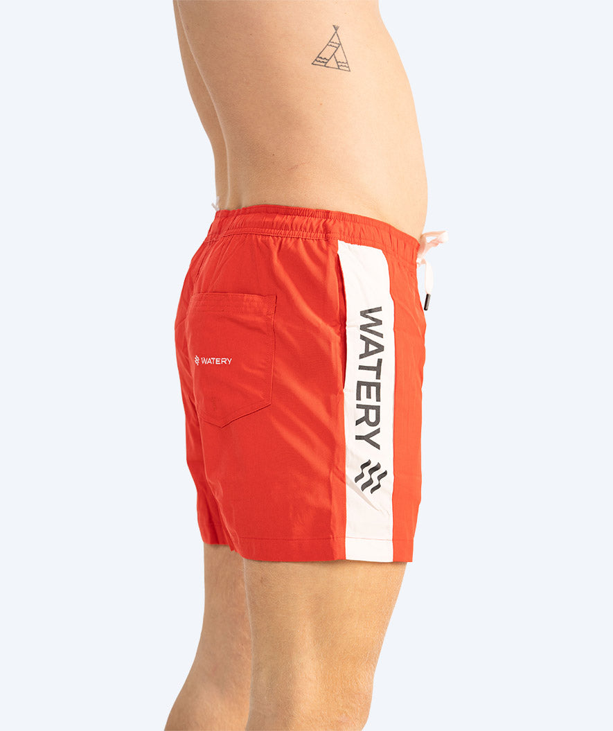 Watery swim shorts for men - Signature Eco - Red