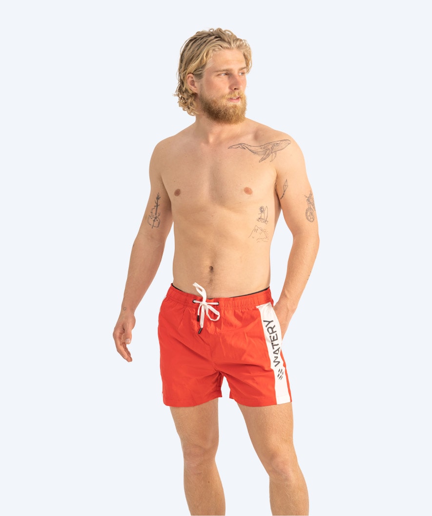 Watery swim shorts for men - Signature Eco - Red