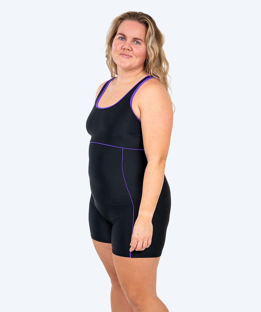 Watery swimsuit with skirt for women - Tirta - Black/purple