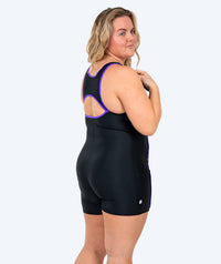 Watery swimsuit with skirt for women - Tirta - Black/purple