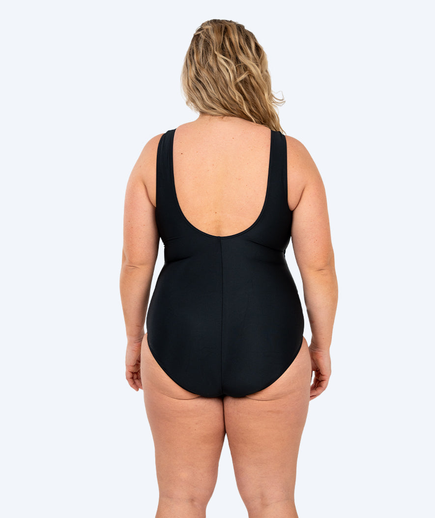 Watery swimsuit in plus size for women - Tamaya U-Back - Black/White