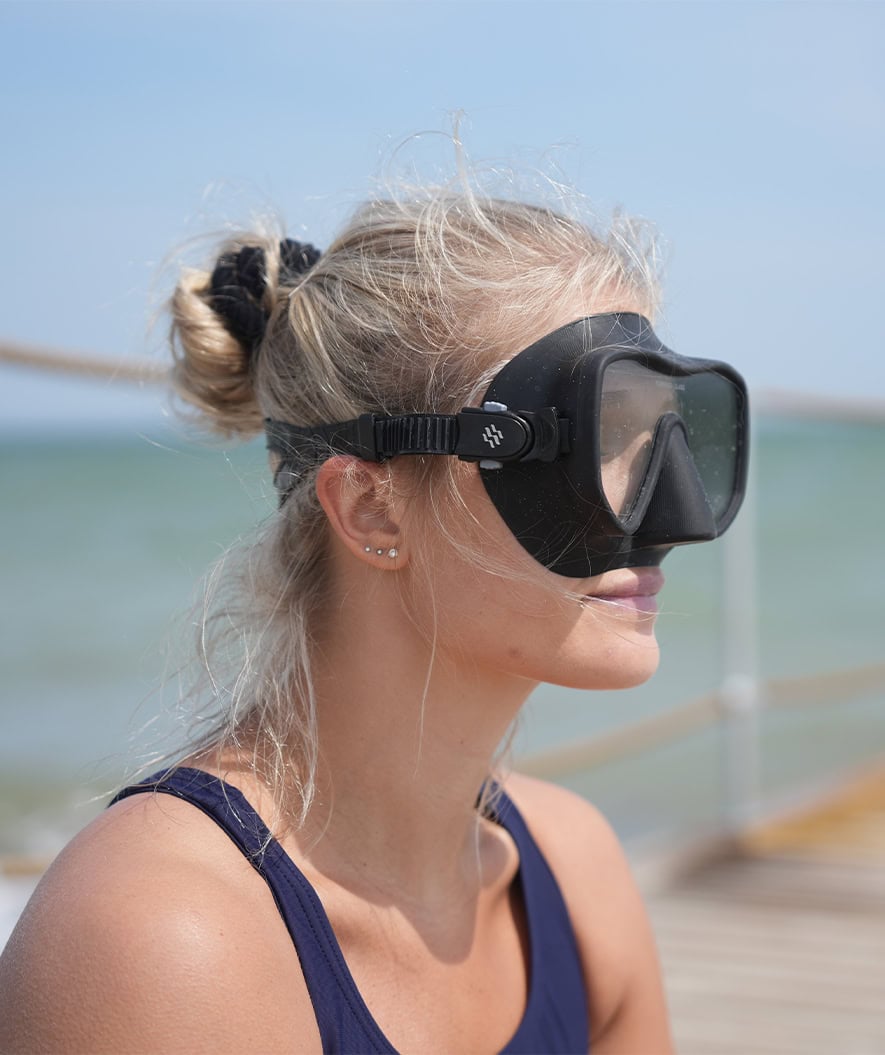 Watery diving mask for adults (from 15 years) - Coast - Black