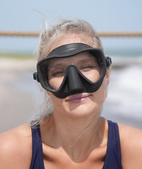 Watery diving mask for adults (from 15 years) - Coast - Black