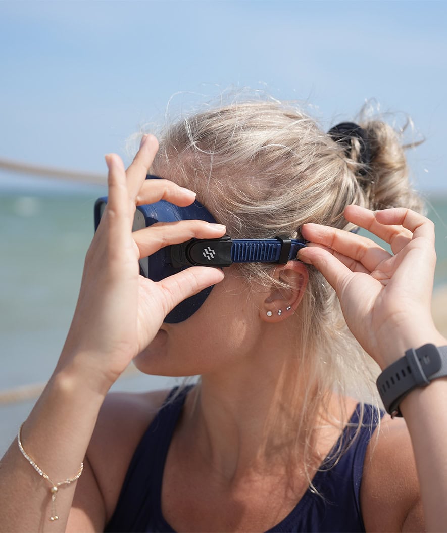 Watery diving mask for adults (from 15 years) - Coast - Dark blue