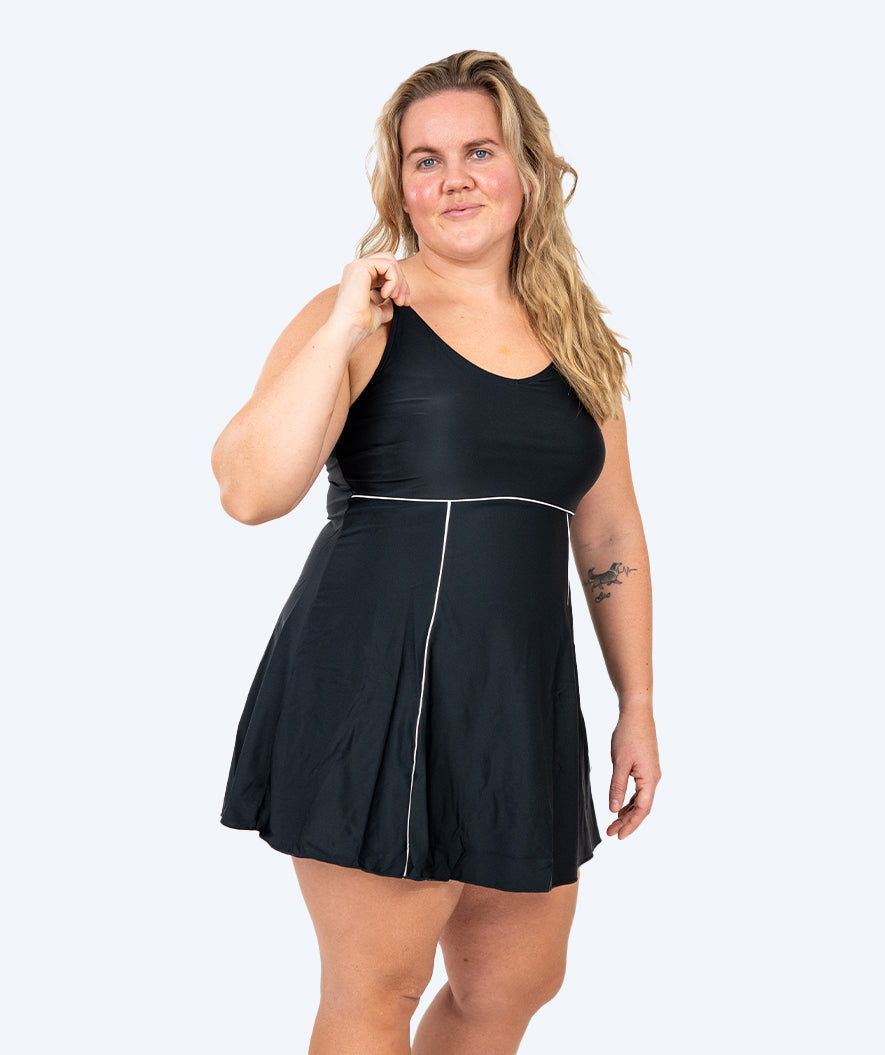 Watery swimsuit with skirt for women - River - Black/white