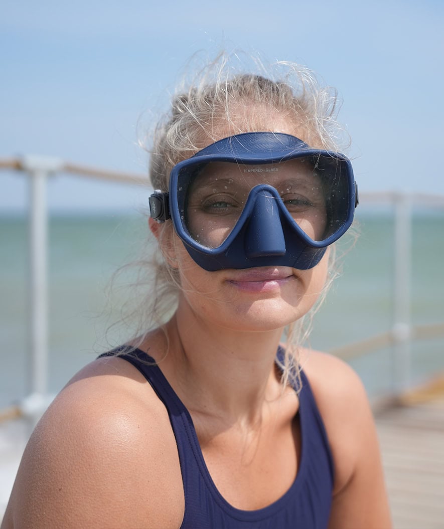 Watery diving mask for adults (from 15 years) - Coast - Dark blue