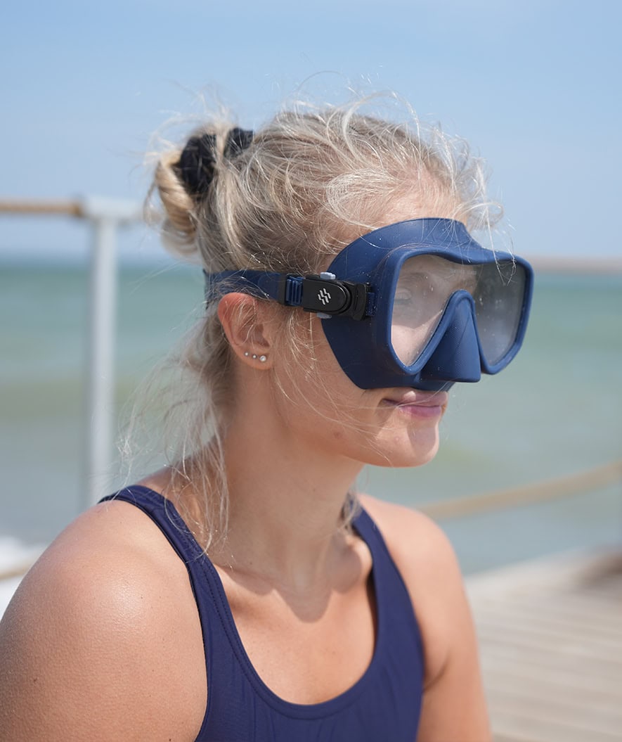 Watery diving mask for adults (from 15 years) - Coast - Dark blue