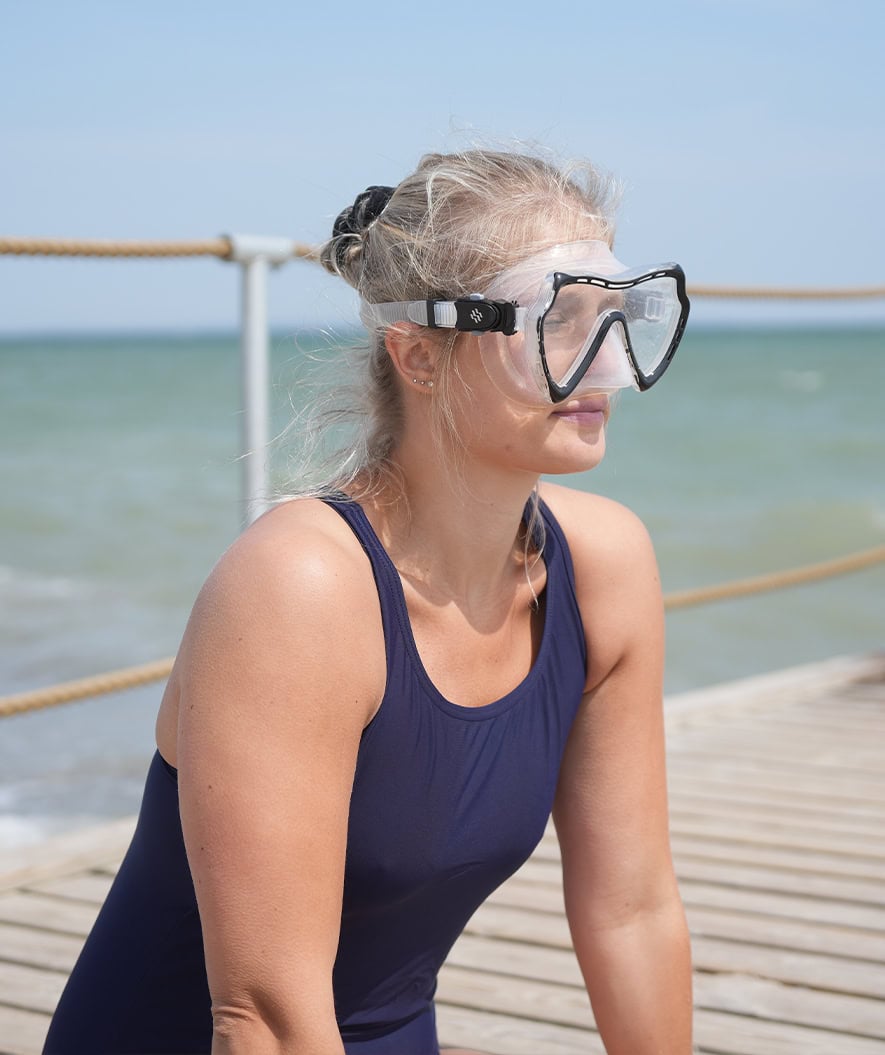 Watery Combo snorkel set for adults (from 15 years) - Nebula - Black