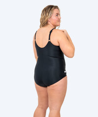 Watery swimsuit plus size for women with flowers - Vale - Black