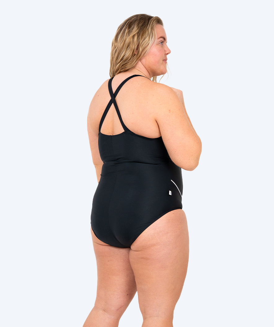 Watery swimsuit in plus size for women - Kaito - Black/White