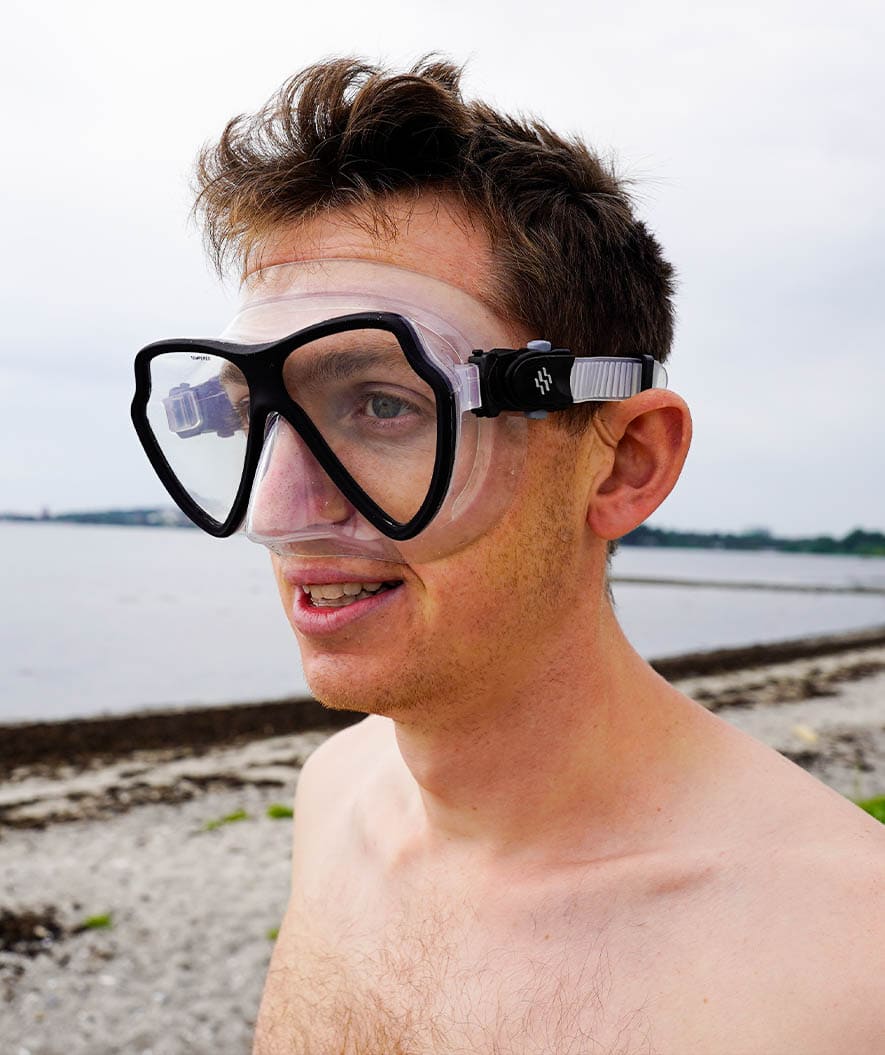 Watery diving mask for adults (from 15 years) - Itzel - Black