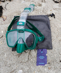 Watery full face diving mask for adults - Pearl - Dark green