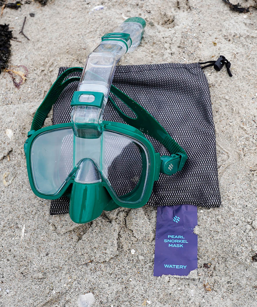 Watery full face diving mask for adults - Pearl - Dark green