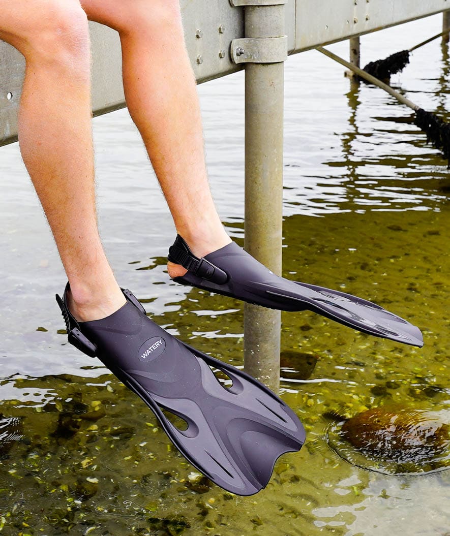 Watery short swim fins - Fisher - Blue