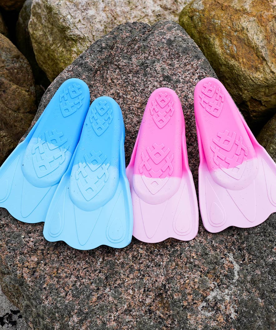 Watery swim fins for kids - Leander - Blue