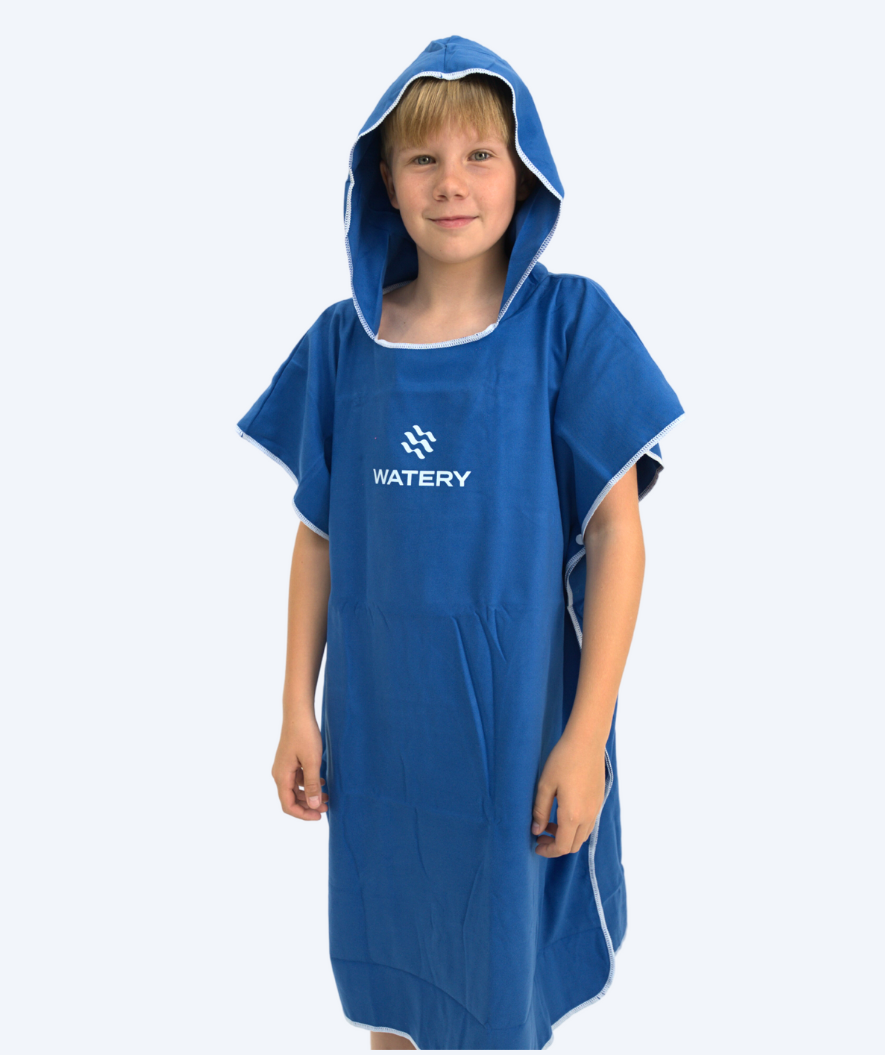 Watery bathing poncho for junior (6-15) - Microfiber - Royal Blue