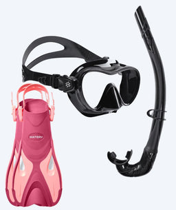 Watery snorkel set for kids - Fisher/Cliff - Pink/black