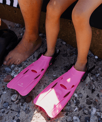 Watery snorkel set for junior (8-15) - Odine/Fleetwood - White/Pink
