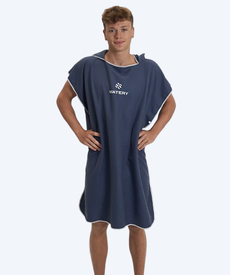 Watery bathing poncho for adults - Microfiber - Dark blue