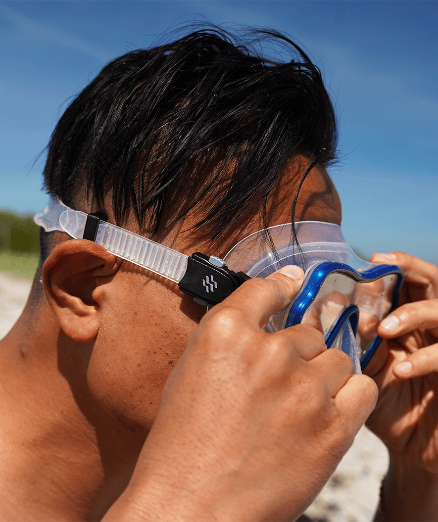 Watery diving mask for adults (from 15 years) - Fraser - Blue/clear