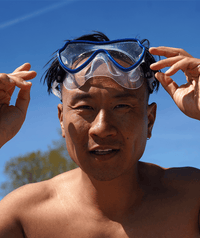 Watery diving mask for adults (from 15 years) - Fraser - Blue/clear