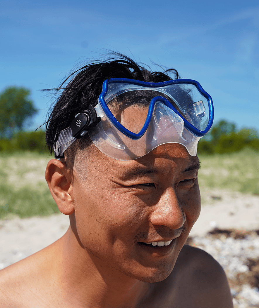 Watery diving mask for adults (from 15 years) - Fraser - Blue/clear