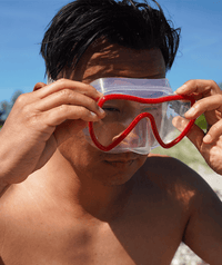 Watery diving mask for adults (from 15 years) - Fraser - Red/clear