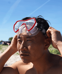 Watery diving mask for adults (from 15 years) - Fraser - Red/clear