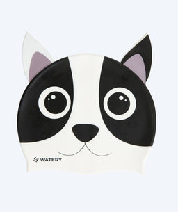 Watery swimming cap for kids - Dashers - Dog (White/black)