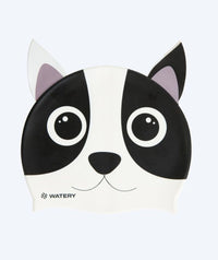 Watery swim cap for kids - Dashers - Dog (white/black)