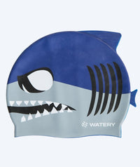 Watery swim cap for kids - Dashers - Shark (Blue/grey)