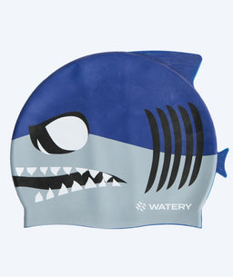 Watery swim cap for kids - Dashers - Shark (Blue/grey)