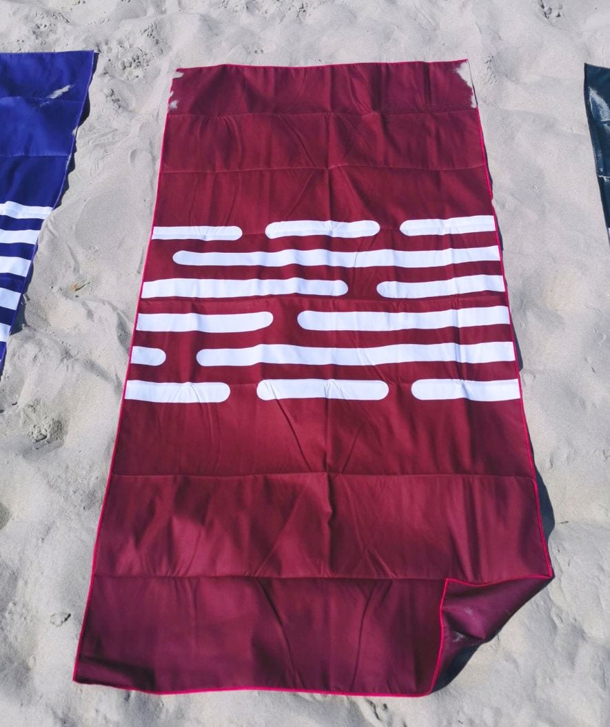 Watery microfiber towel - Eco Nebraska - Dust red