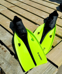 Watery diving fins for juniors/adults (33-46) - Breeve Longtail - Black/Green