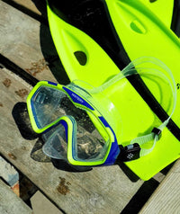 Watery diving mask for adults (from 15 years) - Leach Pro - Blue/yellow