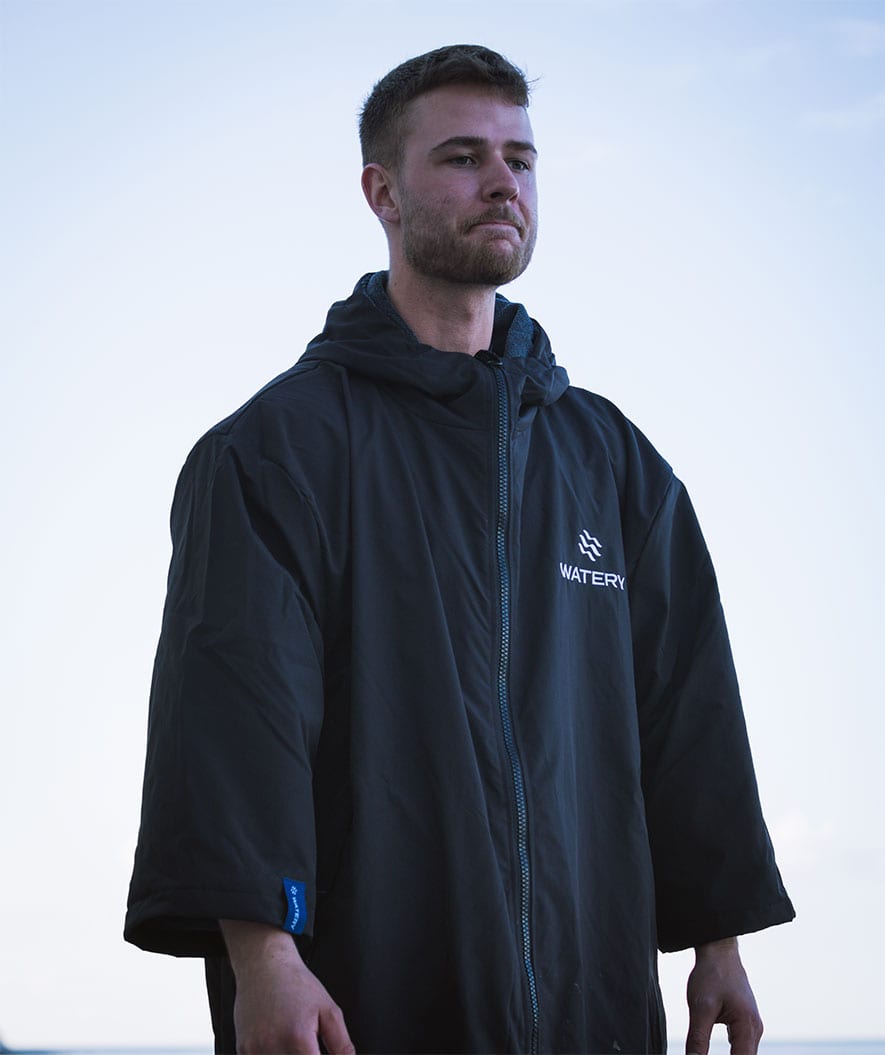 Watery surf poncho - Waterproof - Black