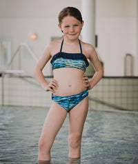 Watery mermaid bikini top for girls - Rainbow Bloom