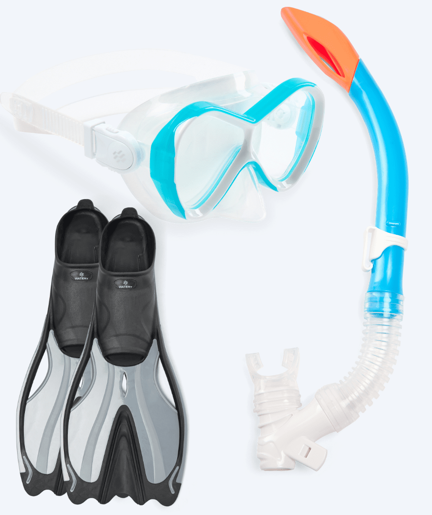 Watery snorkel set for kids - Delphina/Triton - Light blue
