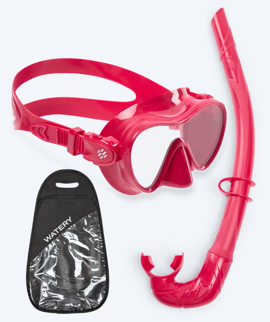 Watery Combo snorkel set for kids - Cliff - Red