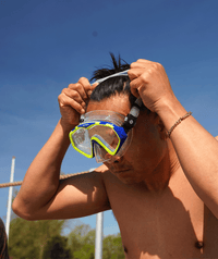 Watery diving mask for adults (from 15 years) - Leach Pro - White/light pink