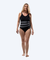 Watery Swimsuit with Inserts for Women - Mystique Stripes - Black