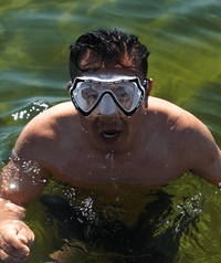Watery diving mask for adults (from 15 years) - Nebula - Black
