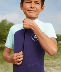 Watery UV wetsuit for kids - Calypso Shorty - Atlantic Turquoise