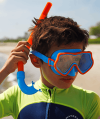 Watery diving mask for kids (4-10) - Pulina - Blue/orange