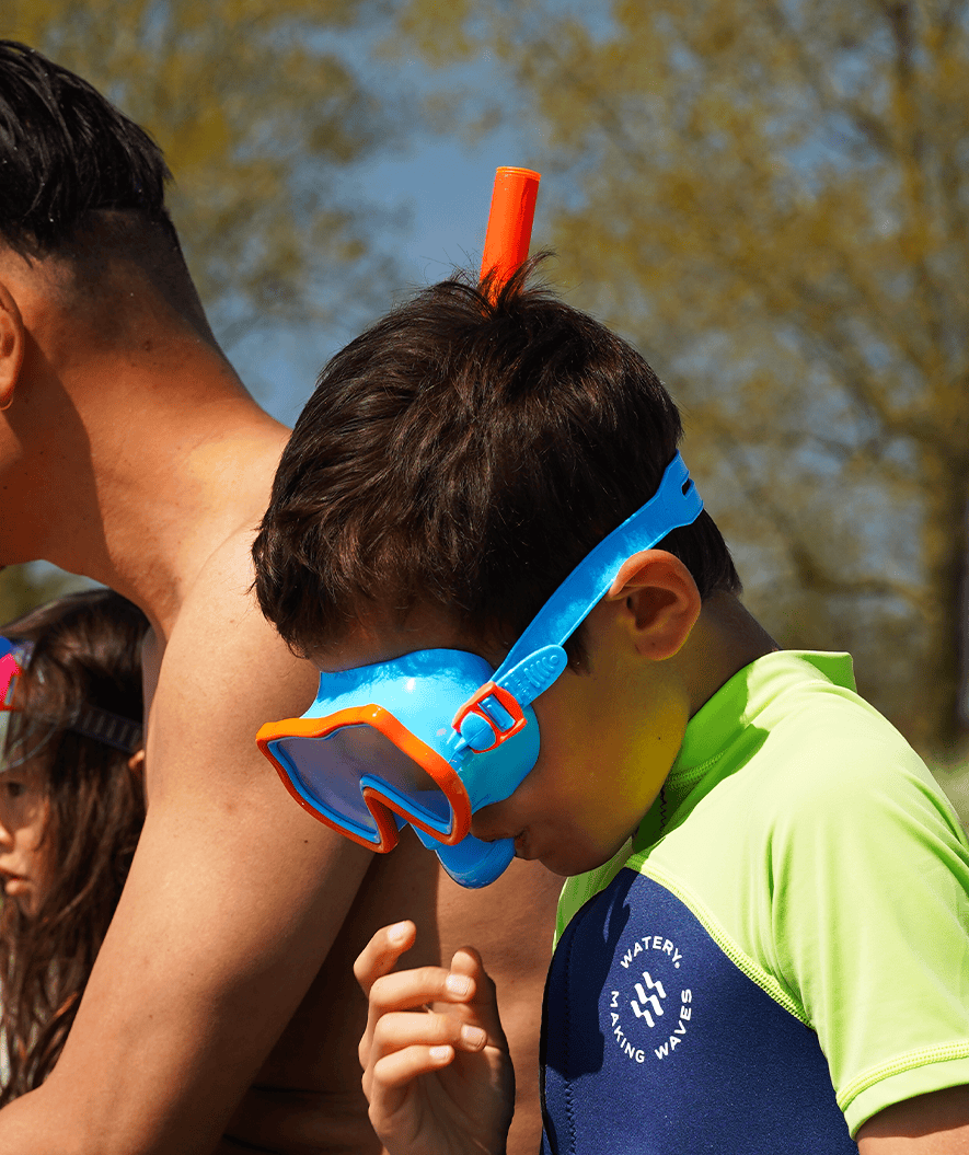 Watery diving mask for kids (4-10) - Pulina - Blue/orange