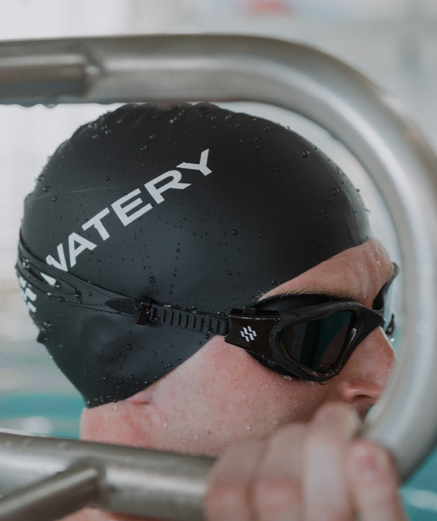 Watery training swimming goggles - Raven Active - Black/red 1.0