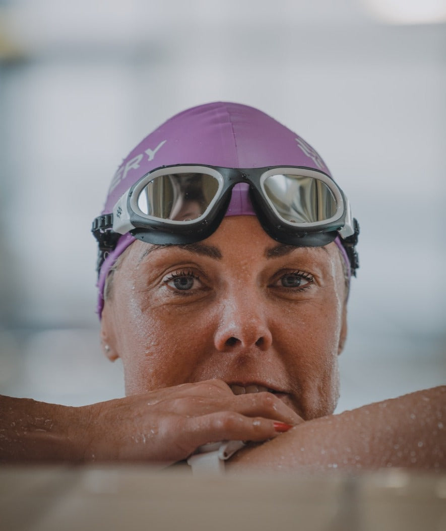 Watery exercise swim goggles - Raven Mirror - Black/blue