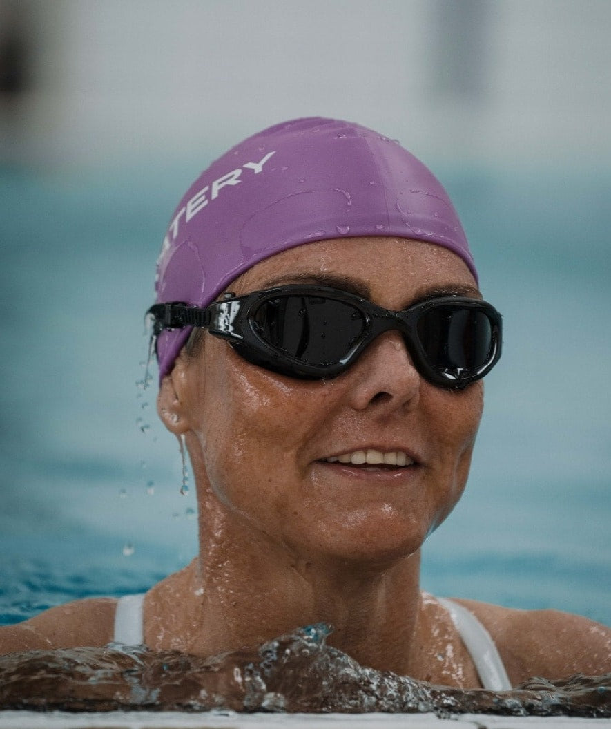 Watery exercise swim goggles - Raven Active - Black (Smoke lens)